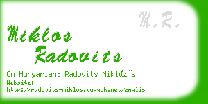 miklos radovits business card